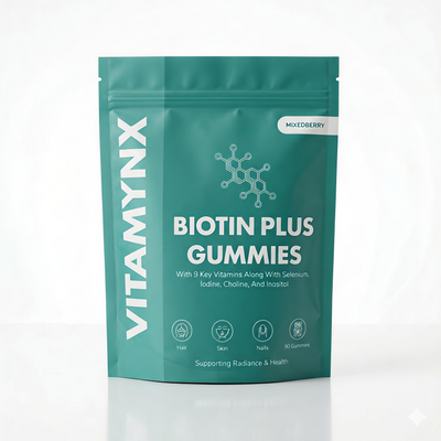 Vitamynx Biotin Plus Gummies – High Strength for Hair, Skin & Nails