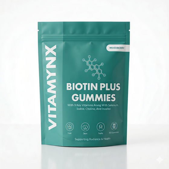 Vitamynx Biotin Plus Gummies – High Strength for Hair, Skin & Nails